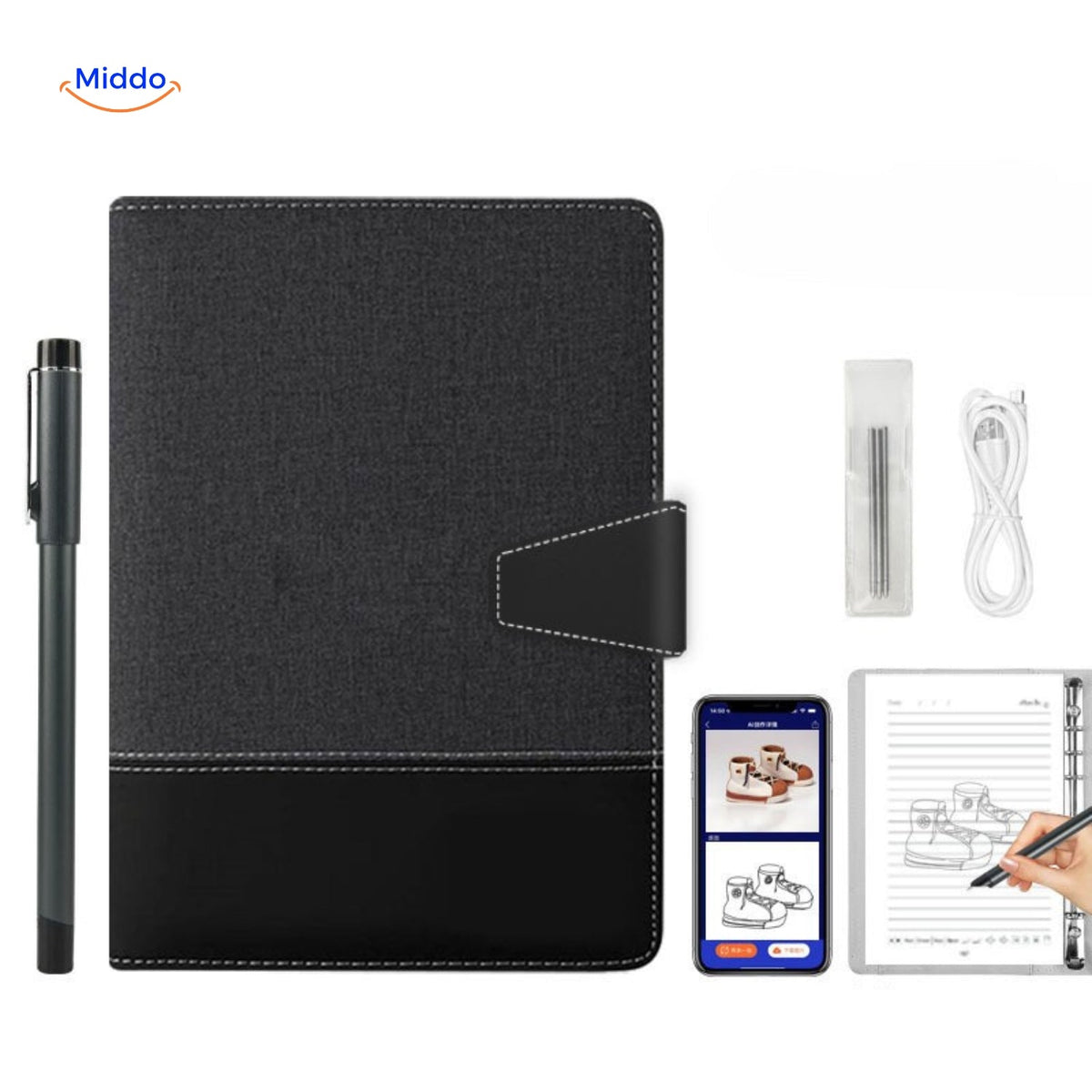 NoteSync Smart Pen professioneel digitale notitie set www.middo.nl