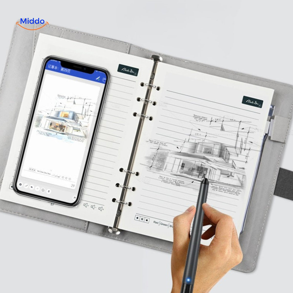 NoteSync Smart Pen smartpen digitale schetsboek app www.middo.nl