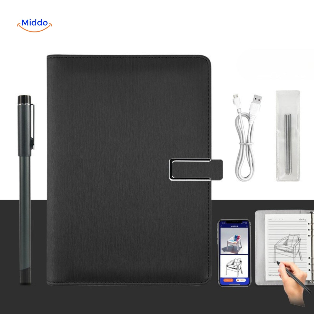 NoteSync Smart Pen verstelbaar digitaal notitieboek www.middo.nl