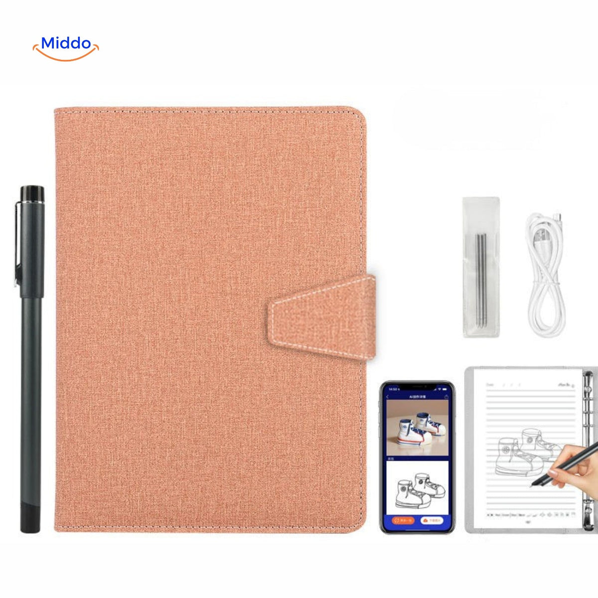 NoteSync Smart Pen zwart smart notitieboek met pen www.middo.nl