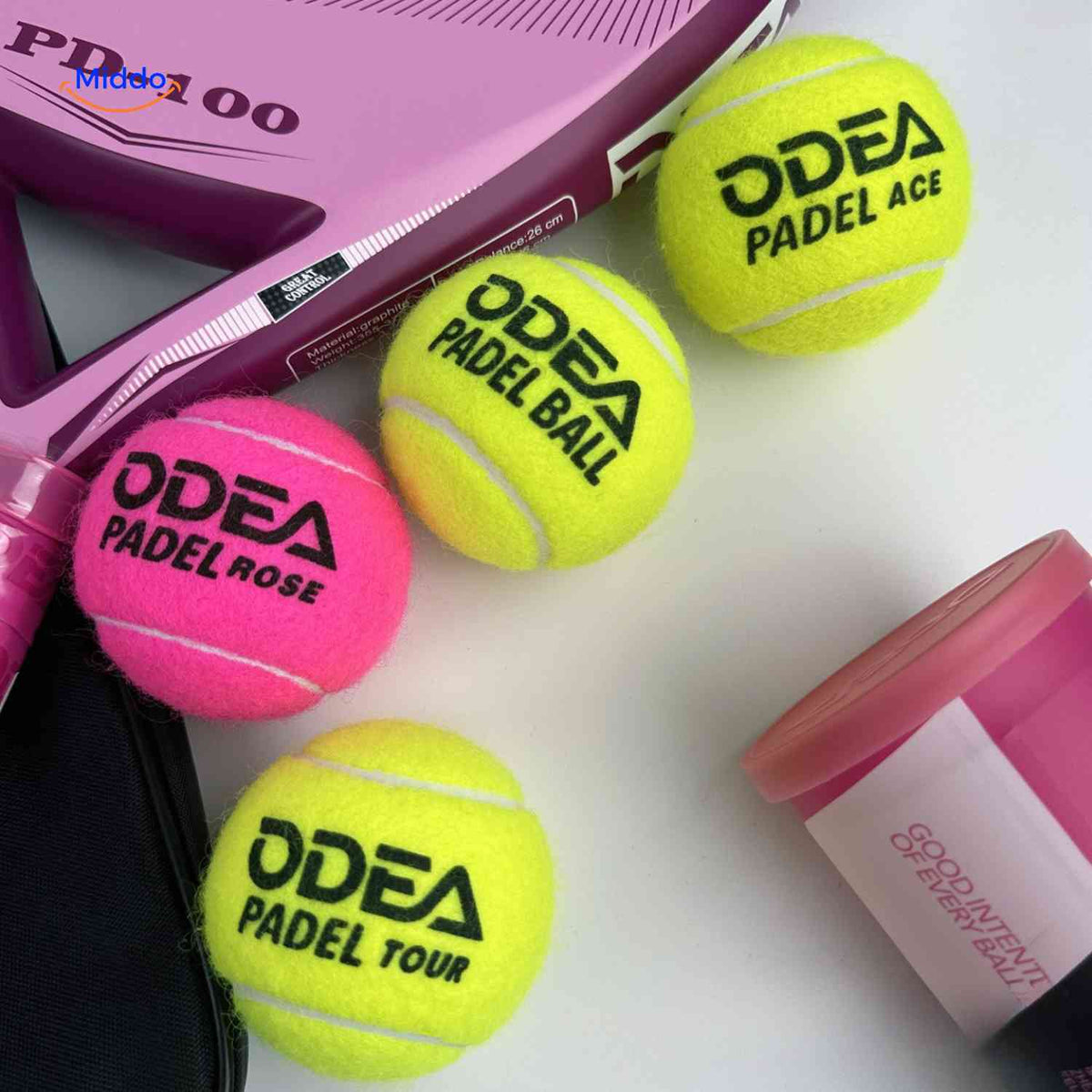 Balles de padel PadelPro avec tube, vue produit 1