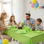 PartyLux Set de vaisselle fêtetable jetable vaisselle assiettes gobelets couverts vert www.middo.fr