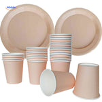 PartyLux Set de vaisselle jetable assiettes gobelets vaisselle set naturel fête www.middo.fr