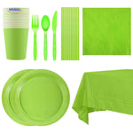 PartyLux Set de vaisselle jetable vaisselle fêteset assiettes gobelets couverts nappe www.middo.fr
