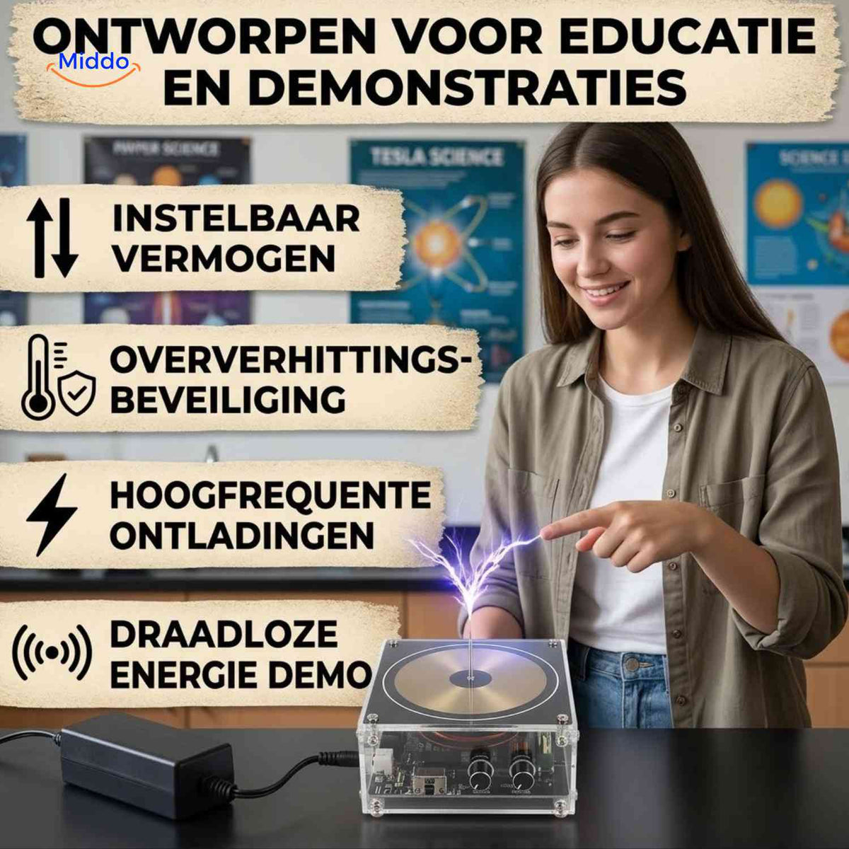 Bobine Tesla PlasmaTune Bluetooth pour démonstration scientifique, vue 12