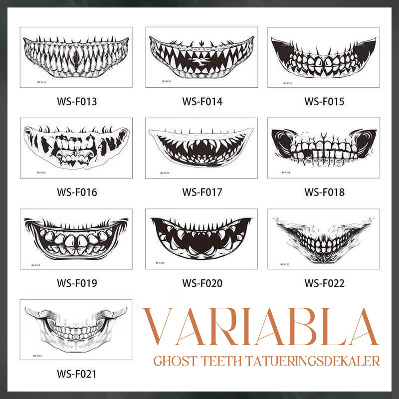 Diverse ontwerpen van realistische Halloween horror tattoos