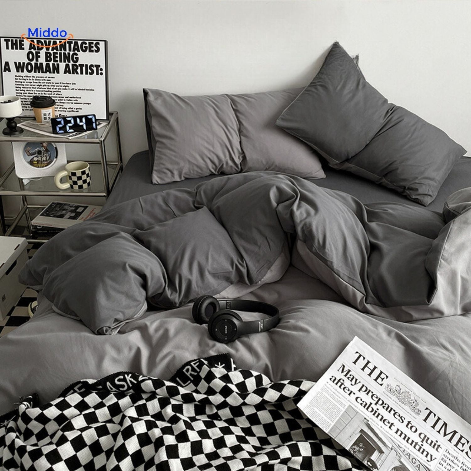 SleepNest Cozy Dorm Set bleu foncé et bleu clair ensemble de sommeil middo