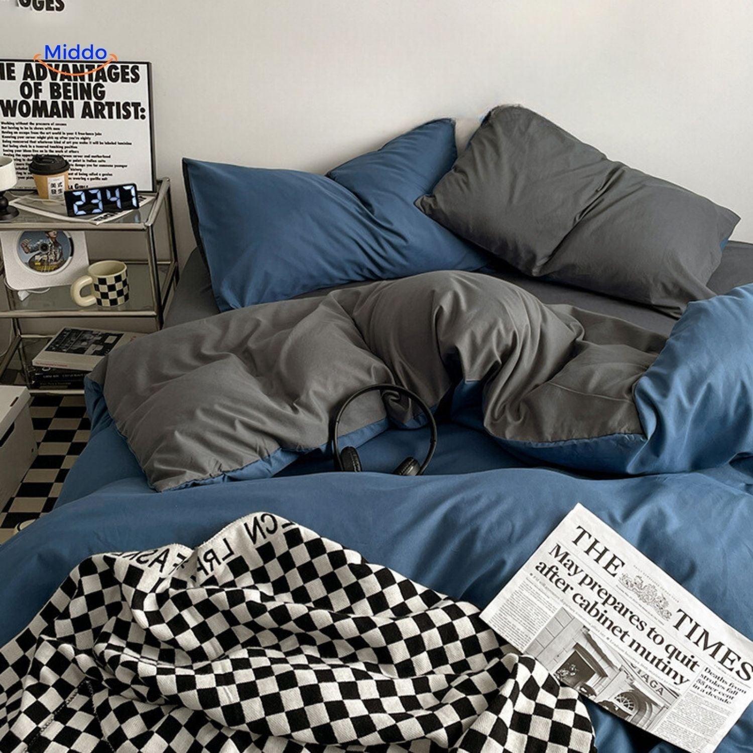 SleepNest Ensemble Confort vert et crème set de sommeil middo