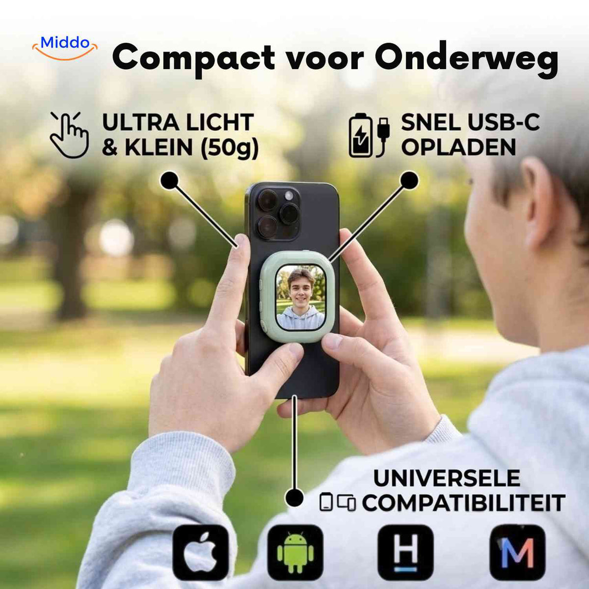 Moniteur selfie SnapView magnétique pour smartphone, vue 06