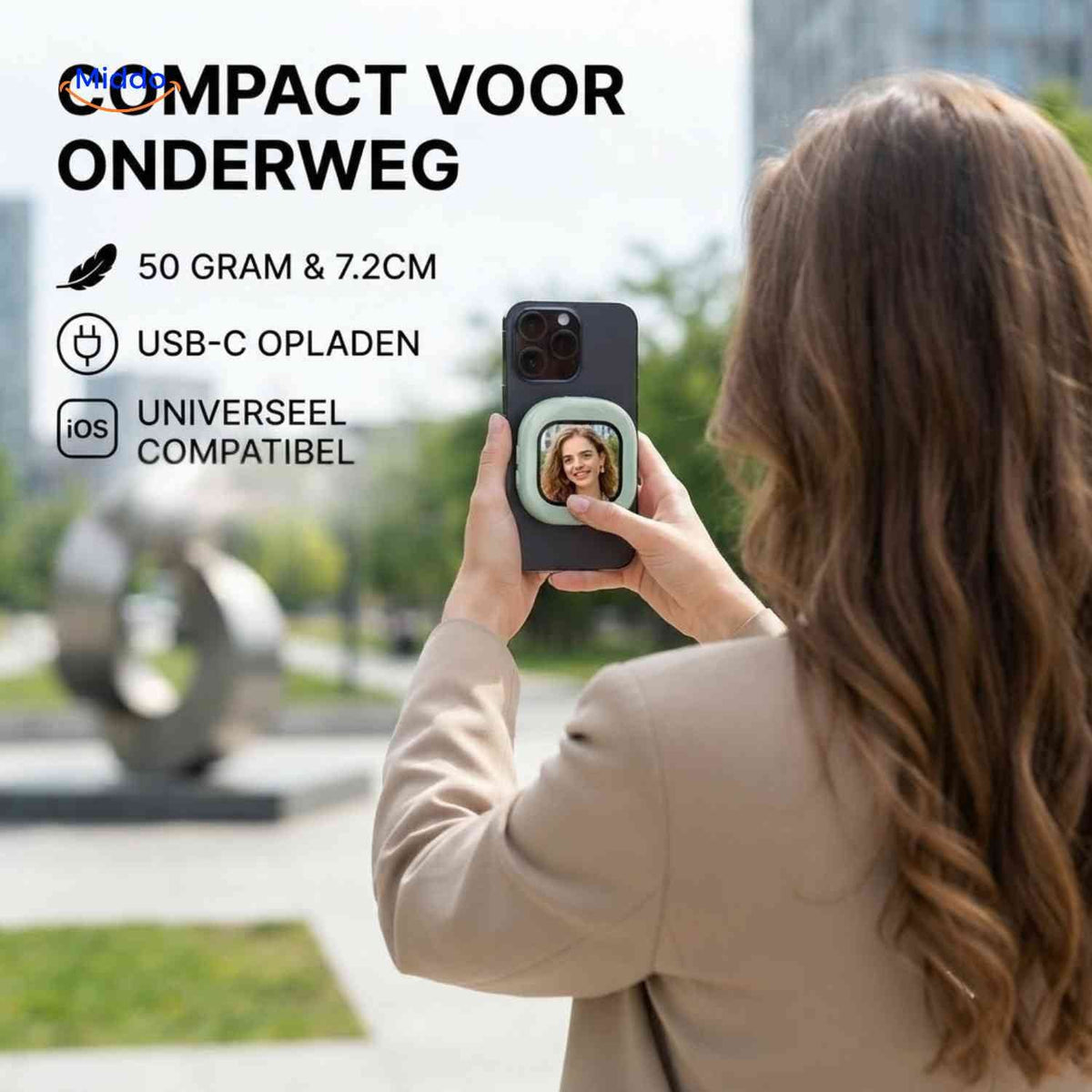Moniteur selfie SnapView magnétique pour smartphone, vue 08