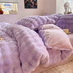 SnuggleBunny Pluche Set paars pluche bedlinnen met kussens www.middo.nl
