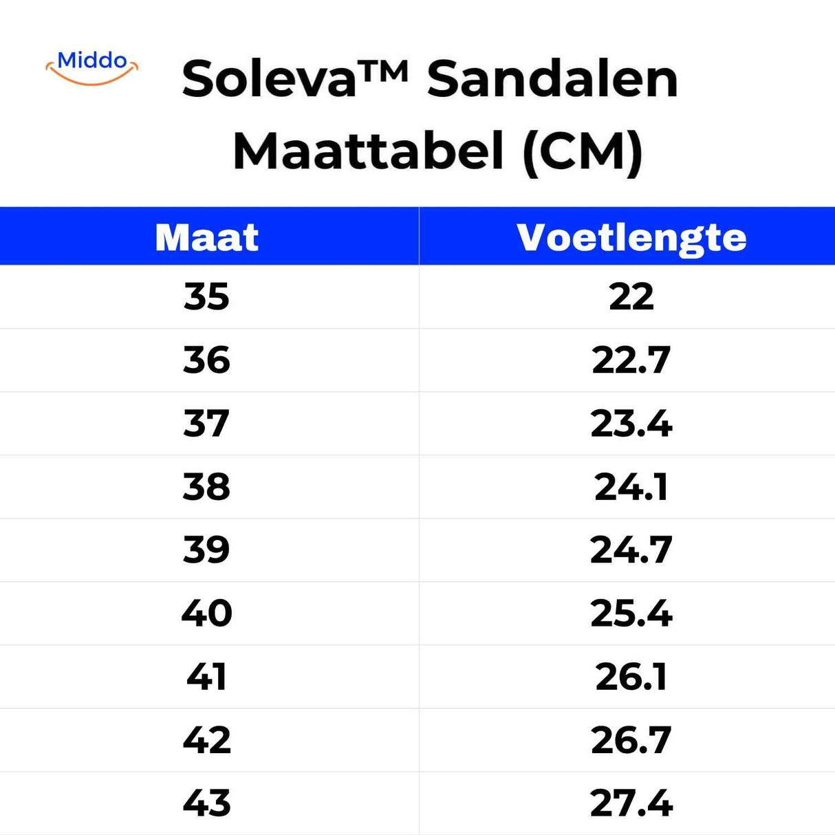 Soleva sandales guide des tailles