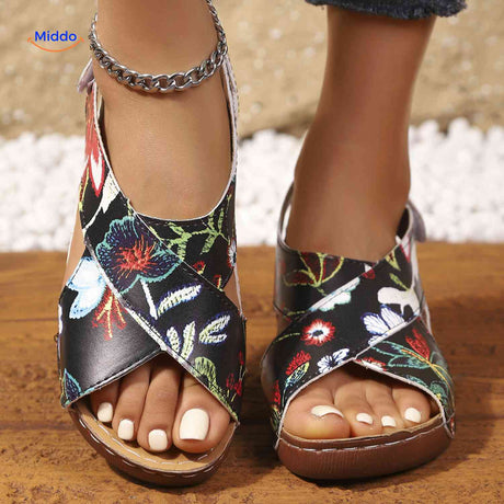 Soleva sandales élégantes avec motif imprimé