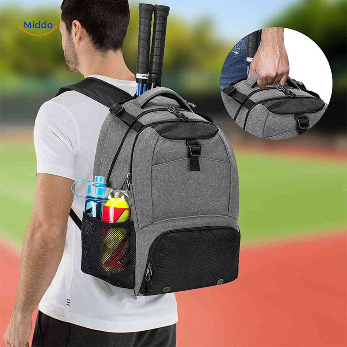 Sportivo sac à dos avec balles de tennis et rangement
