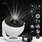 StarGlow Lampe Projecteur avec design blanc et diapositives galaxie middo