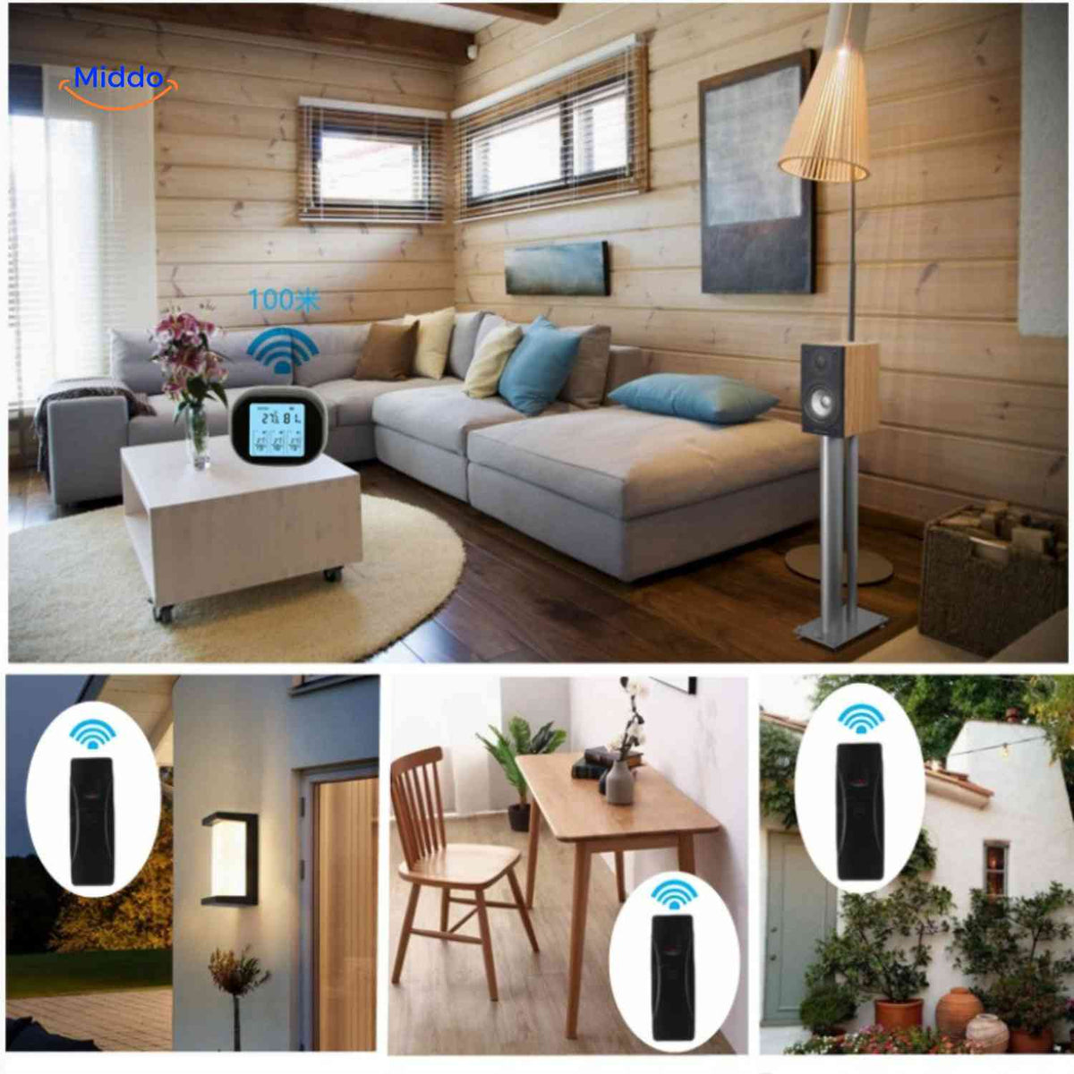 Thermomètre hygromètre ThermoSense avec capteur, vue produit 1