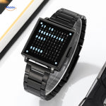 TimeMyst Vierkante Horloge zwart stalen band heldere cijfers www.middo.nl