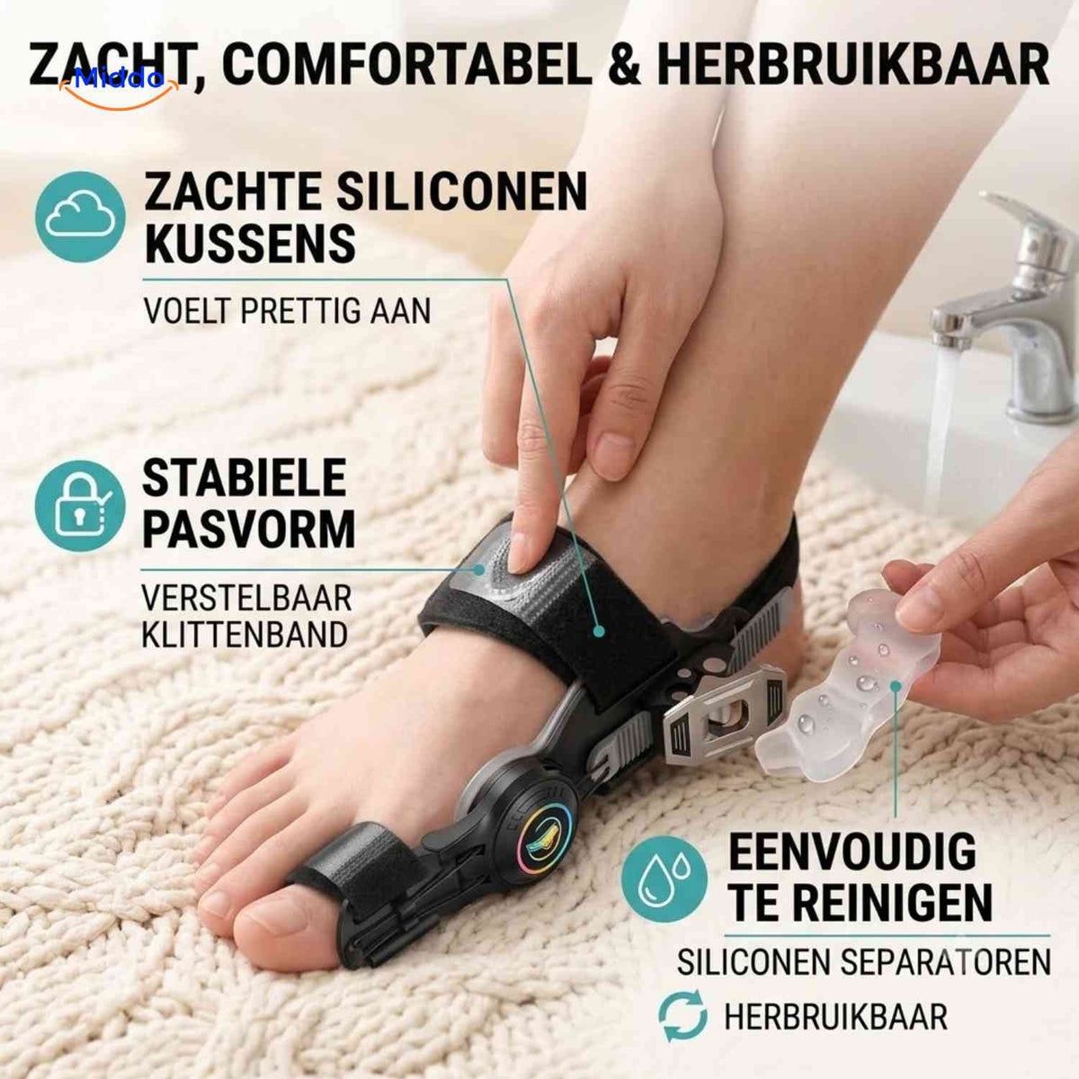 Correcteur hallux valgus ToeRelief réglable et réutilisable, vue 06