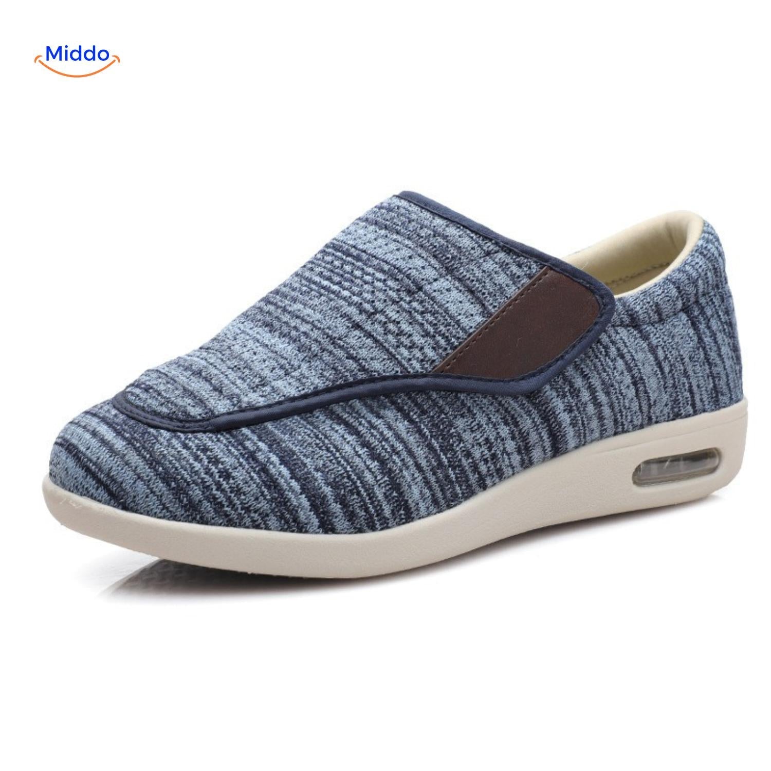 Trendstep grijs gestreepte schoen met mesh bovenwerk middo.nl