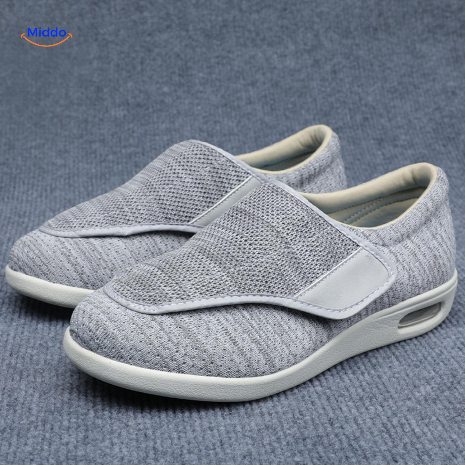 Trendstep schoenen lichtgrijs met klittenband middo.nl