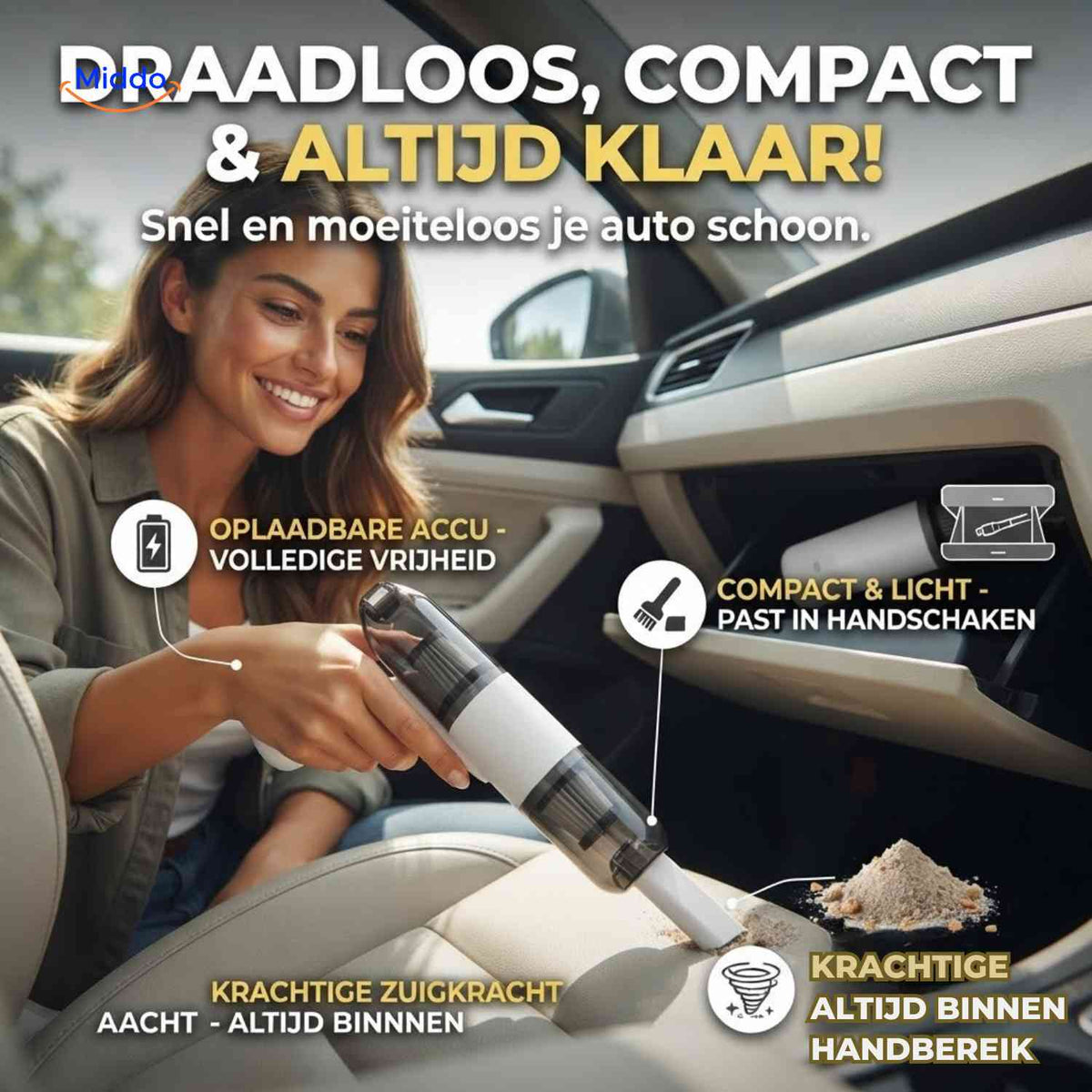 Aspirateur voiture Turbovac sans fil avec fonction soufflerie, vue 04