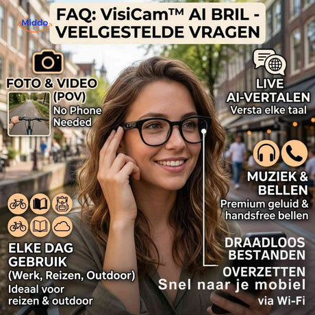 Lunettes IA VisiCam avec caméra 8 MP et traduction en direct, vue 09