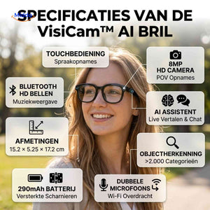 Lunettes IA VisiCam avec caméra 8 MP et traduction en direct, vue 07