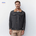 WinterFlex Herenjas donkergrijs met bruine kraag www.middo.nl