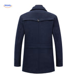 WoolGuard Dubbele Kraag Achterzijde Donkerblauwe Jas