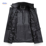 WoolGuard Dubbele Kraag Binnenkant Grijze Jas