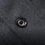 WoolGuard Dubbele Kraag Knoopdetail Grijze Jas