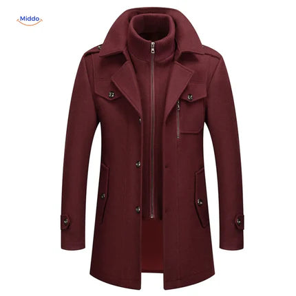 WoolGuard™ Col Double | Manteau en Laine Élégant et Chaud pour Hommes