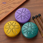 ZenTone Set Tambours Acier en vert, jaune, violet pour musiciens middo