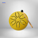 ZenTone Tambour Acier jaune avec chiffres accordés et mailloche middo