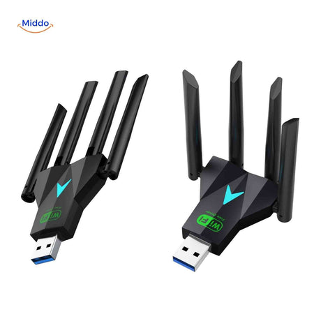 fiche technique de l'adaptateur wifi 1300 Mbps double bande 2,4 GHz et 5,8 GHz