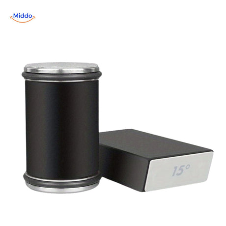 aiguiseur de couteaux roller en noir et métal brossé, style élégant pour la cuisine