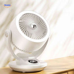 airstream ventilator witte stille tafelventilator met rond design www.middo.nl
