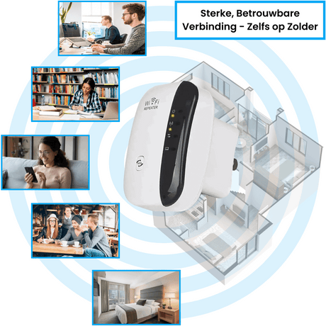 illustration amplificateur wifi offrant une connexion puissante dans toute la maison