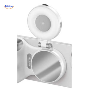 anneau lumineux avec miroir intégré pour assister les selfies avec un éclairage doux et uniforme