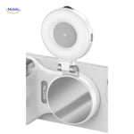 anneau lumineux avec miroir intégré pour assister les selfies avec un éclairage doux et uniforme