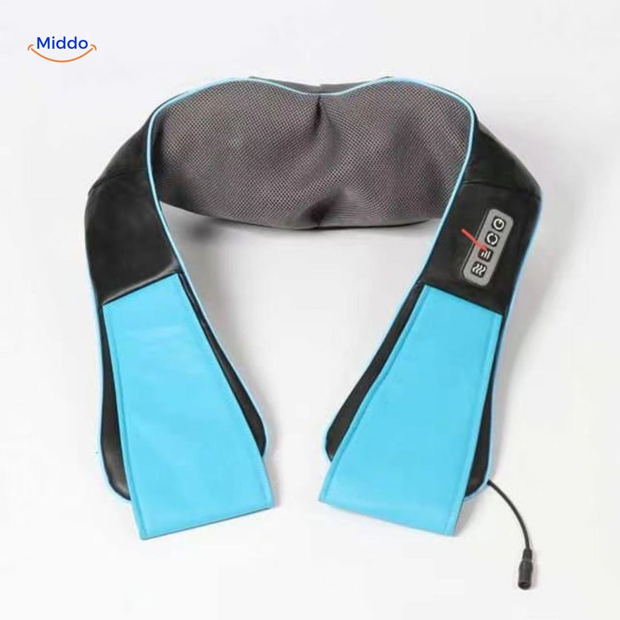 appareil de massage compact coloris bleu et noir au design ergonomique