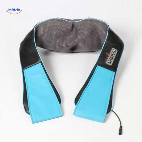 appareil de massage compact coloris bleu et noir au design ergonomique