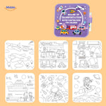 aquaDoodle boek vervoermiddelen waterkleurboek kinderen vliegtuig auto ruimtevaart www.middo.nl