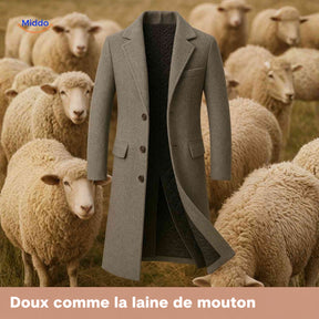 Manteau Ashford gris pour homme, doux comme la laine de mouton.