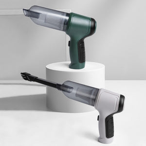 aspirateur à main 2 en 1 en coloris vert et blanc, présentation des deux modèles disponibles