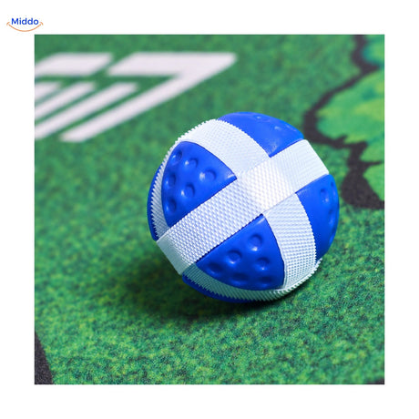 Balle bleue auto-agrippante GolfMaster sur la toile cible