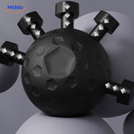balle de massage en caoutchouc durable disponible en rose et noir