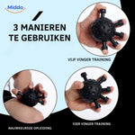 balle noire avec picots pour relaxation musculaire et detente des doigts