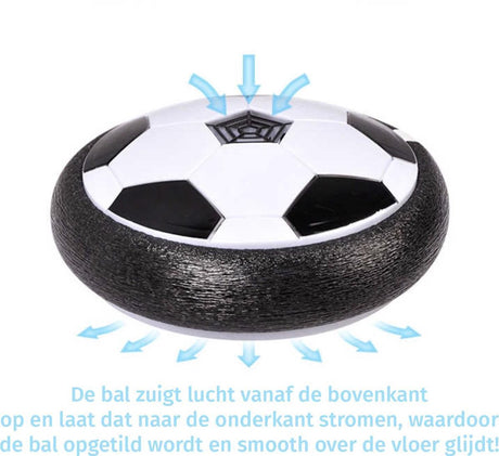 ballon de football flottant utilisé en intérieur, idéal pour jouer sans risque dans la maison
