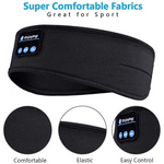 bandeau bluetooth noir pour le sport et le sommeil en tissu élastique confortable